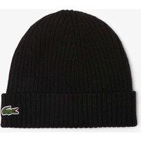 Lacoste Pure Wool Beanie Hat Black