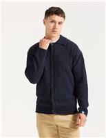 Cotton Rich Collared Neck Cardigan