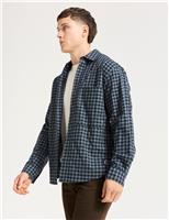 Relaxed Fit Pure Cotton Checked Flannel Shirt