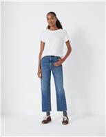 High Waisted Straight Leg Cropped Jeans