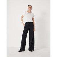 HUSH Mid Rise Wide Leg Jeans Black