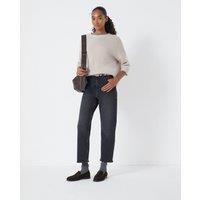 High Waisted Straight Leg Cropped Jeans