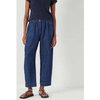HUSH Denim Mid Rise Barrel Leg Jeans Blue