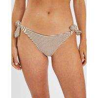 Striped Tie Side High Leg Bikini Bottoms