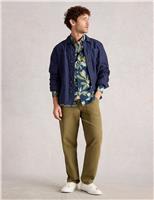 Regular Fit Pure Cotton Leaf Print Shirt