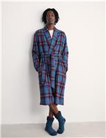 Pure Cotton Checked Dressing Gown