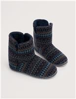 Fair Isle Slipper Boots