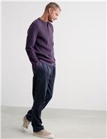 Pure Cotton Textured Crew Neck Top