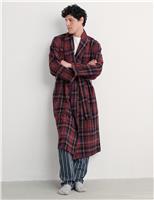 Pure Cotton Checked Dressing Gown
