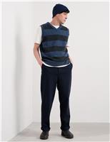 Lambswool Rich Striped V-Neck Knitted Vest