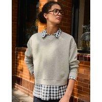 BAUKJEN Cotton Rich Cropped Sweatshirt Grey Marl