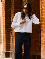 Pure Cotton Button Through Cropped Shirt