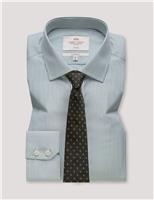 Hawes & Curtis Non Iron Pure Cotton Striped Shirt Green Mix