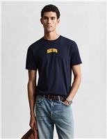 GANT Pure Cotton Graphic T-Shirt Navy