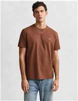 GANT Pure Cotton Logo T-Shirt Brown