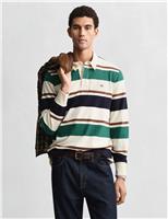 GANT Pure Cotton Striped Rugby Shirt Cream