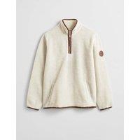 GANT Fleece Funnel Neck Half Zip Sweatshirt Cream