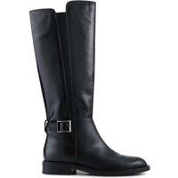 Jones Bootmaker Leather Buckle Knee High Boots Black