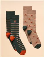 2pk Fox Cotton Rich Socks