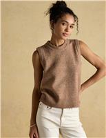 Textured Crew Neck Knitted Vest