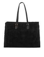 Leather Fur Trim Shoulder Bag