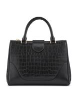 Jones Bootmaker Leather Handbag with an Adjustable Strap Black