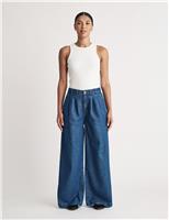 High Waisted Wide Leg Jeans with Lyocell