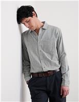 Relaxed Fit Pure Cotton Checked Overshirt