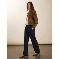 BAUKJEN Seam Detail Wide Leg Trousers Navy