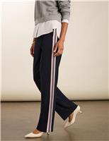Jersey Side Stripe Wide Leg Trousers