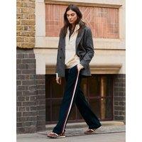 BAUKJEN Side Stripe Wide Leg Trousers Navy Mix