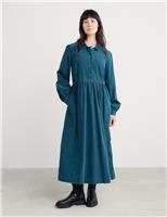 Pure Cotton Cord Midi Shirt Dress