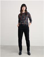 Cotton Rich Jersey Geometric Top