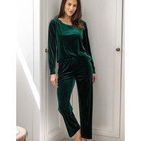 Pour Moi Velour Pyjama Set Dark Green