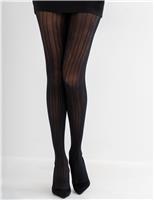 30 Denier Lace Striped Sheer Tights