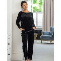 Pour Moi Velour Pyjama Set Black