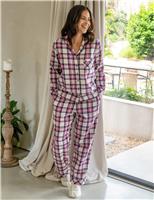 Pure Cotton Brushed Checked Pyjama Set