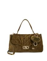 Suede Quilted Shoulder Bag
