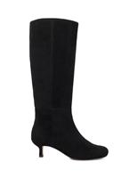 Suede Asymmetric Kitten Heel Knee High Boots