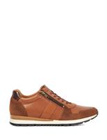 Wide Fit Leather Lace Up Side Zip Trainers