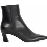 Dune London Leather Square Toe Ankle Boots Black