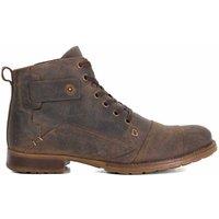 Dune London Wide Fit Leather Strap Detail Ankle Boots Dark Brown