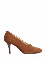 Suede Round Toe High Cut Court Shoes