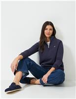 Cotton Rich Funnel Neck Half Zip Sweatshirt