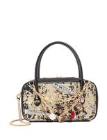 Metallic Charm Embellished Cross Body Bag