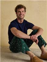 Pure Cotton Rugby Print Pyjama Bottoms