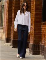 Cotton Rich High Waisted Wide Leg Jeans