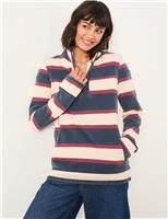 Pure Cotton Striped Half Zip Sweatshirt