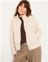 FatFace Fleece Bomber Jacket Natural Mix