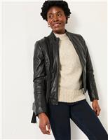 Leather Quilted Biker Jacket